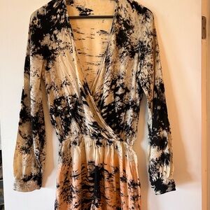 Tie Dye Onesie Short Beach Cover Up